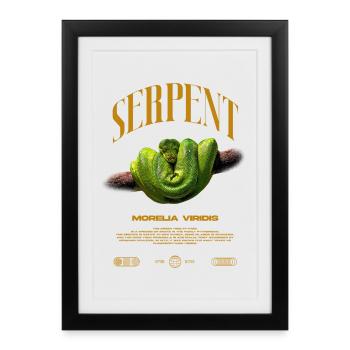 Green Tree Python Modern Reptile Keeper Streetwear - Gerahmtes Poster (27 × 37 cm) - Schwarz - Vorne