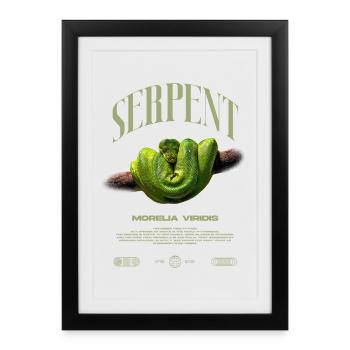 Green Tree Python Modern Reptile Keeper Streetwear - Gerahmtes Poster (27 × 37 cm) - Schwarz - Vorne