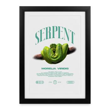 Green Tree Python Modern Reptile Keeper Streetwear - Gerahmtes Poster (27 × 37 cm) - Schwarz - Vorne