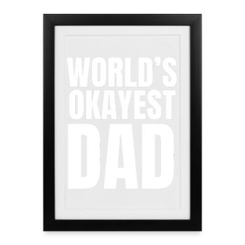 Der beste Vater der Welt – lustiges Zitat - Gerahmtes Poster (27 × 37 cm) - Schwarz - Vorne