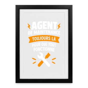 Wartungsagent immer bereit - Gerahmtes Poster (27 × 37 cm) - Schwarz - Vorne