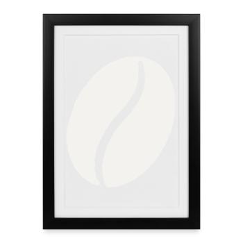 Kaffeebohne Linienminimalistik - Gerahmtes Poster (27 × 37 cm) - Schwarz - Vorne