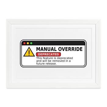 Manual Override  - Gerahmtes Poster (37 × 27 cm) - Weiß - Vorne