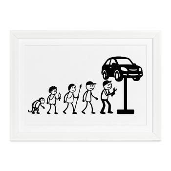  KFZ-Mechaniker Geschenkidee Tuning-Schrauber - Gerahmtes Poster (37 × 27 cm) - Weiß - Vorne