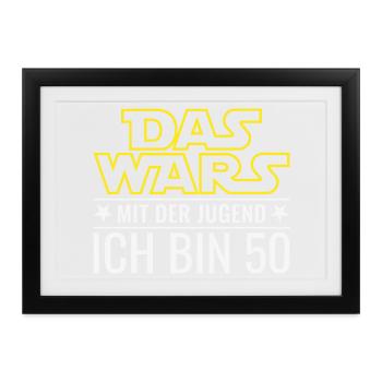 50. Geburtstag Das wars mit der Jugend - Gerahmtes Poster (37 × 27 cm) - Schwarz - Vorne