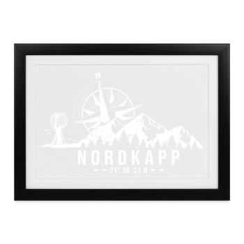 NordKapp Nord Nordkap - Gerahmtes Poster (37 × 27 cm) - Schwarz - Vorne