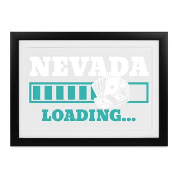Nevada Laden USA Staat Amerika Reisen Nevadan - Gerahmtes Poster (37 × 27 cm) - Schwarz - Vorne