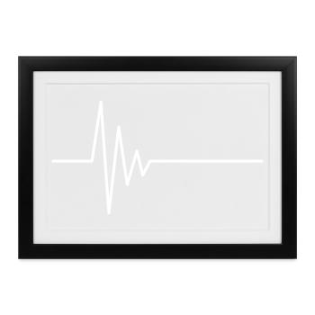 EKG Linie Vektor - Gerahmtes Poster (37 × 27 cm) - Schwarz - Vorne