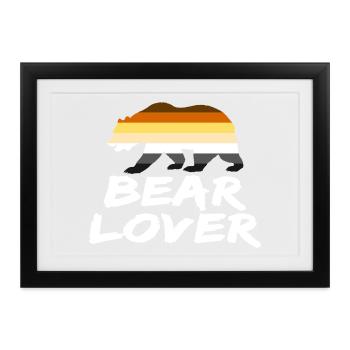 BEAR LOVER GAY LGBT PRIDE HOMOSEXUAL - Gerahmtes Poster (37 × 27 cm) - Schwarz - Vorne