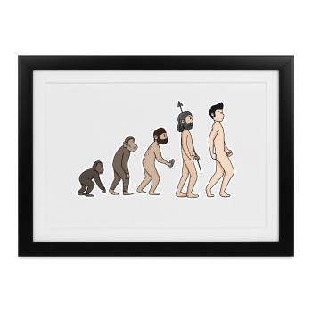 Evolution - Gerahmtes Poster (37 × 27 cm) - Schwarz - Vorne