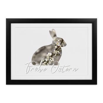 Ostern Frohe Ostern - Gerahmtes Poster (37 × 27 cm) - Schwarz - Vorne