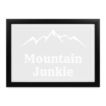 mountain junkie - Gerahmtes Poster (37 × 27 cm) - Schwarz - Vorne