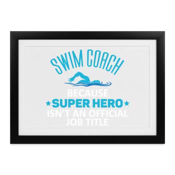 Schwimmlehrer, weil Superheld kein Offizieller ber - Gerahmtes Poster (37 × 27 cm) - Schwarz - Vorne