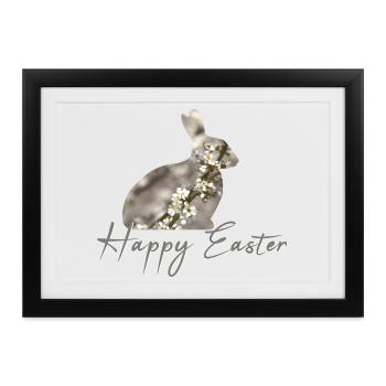 Easter happy Easter - Gerahmtes Poster (37 × 27 cm) - Schwarz - Vorne