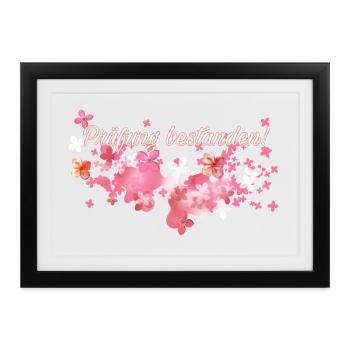 Prüfung bestanden! - Gerahmtes Poster (37 × 27 cm) - Schwarz - Vorne