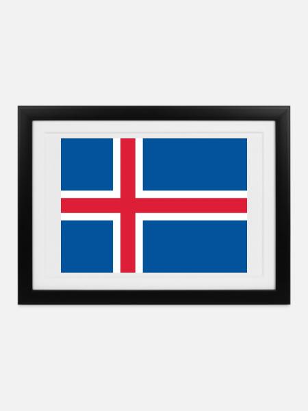 Island - Gerahmtes Poster (37 × 27 cm) - Schwarz