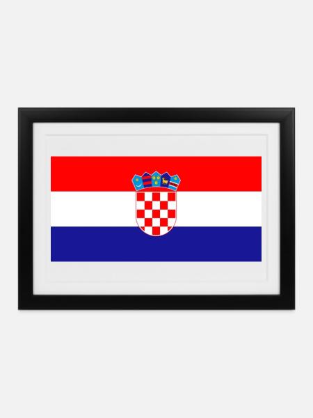 Kroatien - Gerahmtes Poster (37 × 27 cm) - Schwarz