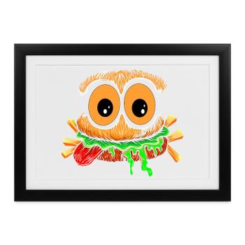 Der schreckliche Snack - Gerahmtes Poster (37 × 27 cm) - Schwarz - Vorne