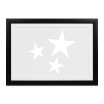 STERN. STERN. STERNE. FEST. JAHRESTAG. WEIHNACHTEN. - Gerahmtes Poster (37 × 27 cm) - Schwarz - Vorne