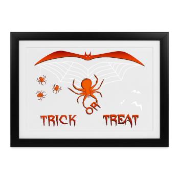 trick or treat Halloween - Gerahmtes Poster (37 × 27 cm) - Schwarz - Vorne