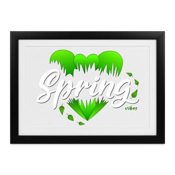 Frühling Frühlingszeit Herzen - Gerahmtes Poster (37 × 27 cm) - Schwarz - Vorne