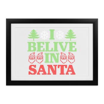 Ich glaube an Santa - Gerahmtes Poster (37 × 27 cm) - Schwarz - Vorne