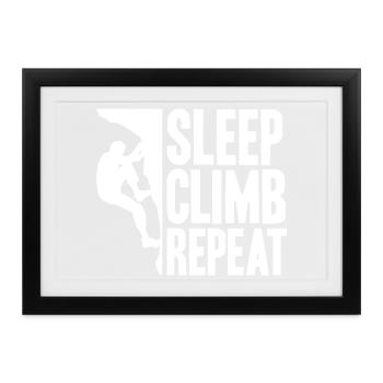 Bouldern Boulder Bergsteiger Klettern - Gerahmtes Poster (37 × 27 cm) - Schwarz - Vorne