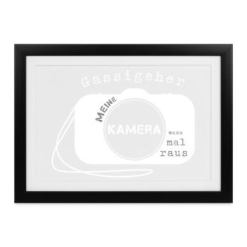 Fotograf fotografieren - Gerahmtes Poster (37 × 27 cm) - Schwarz - Vorne