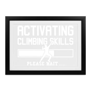 Klettern Bouldern Bergsteiger Kletterer Boulder - Gerahmtes Poster (37 × 27 cm) - Schwarz - Vorne