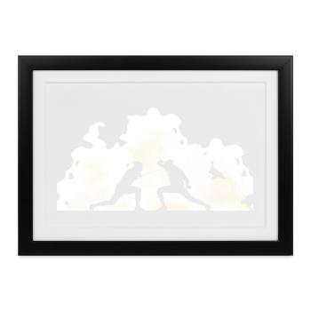 Fechter Fechtsport Fencer Fechten Fencing - Gerahmtes Poster (37 × 27 cm) - Schwarz - Vorne