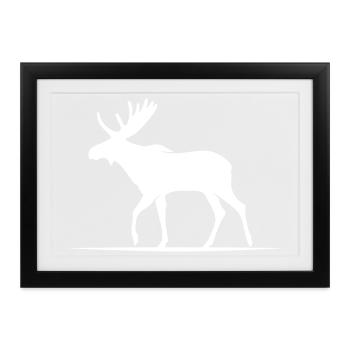 Kanada Elch Backcountry Camping Moose Loon Maple - Gerahmtes Poster (37 × 27 cm) - Schwarz - Vorne