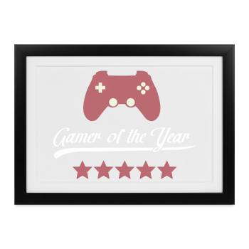 Gamer des Jahres Controller - Gerahmtes Poster (37 × 27 cm) - Schwarz - Vorne