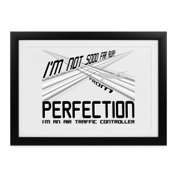 fluglotse traffic controller - Gerahmtes Poster (37 × 27 cm) - Schwarz - Vorne