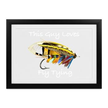 Dieser Kerl liebt Fliegenbinden Ghost Fliege Nr. 1 - Gerahmtes Poster (37 × 27 cm) - Schwarz - Vorne