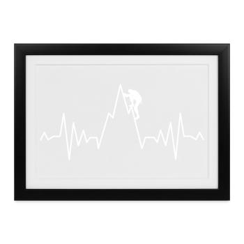 Klettern Lustig Bouldern Bergsteiger Freeclimber - Gerahmtes Poster (37 × 27 cm) - Schwarz - Vorne