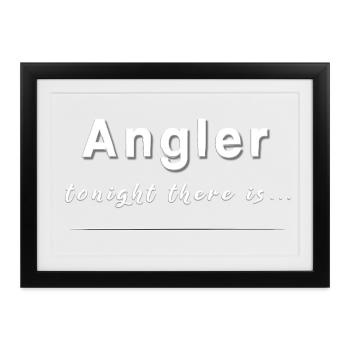 Angler Fischer fischen gehen - Gerahmtes Poster (37 × 27 cm) - Schwarz - Vorne