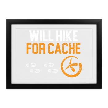 Wandert für Cache Kartenlesen Geocaching - Gerahmtes Poster (37 × 27 cm) - Schwarz - Vorne