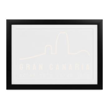 Koordinaten von Gran Canaria - Gerahmtes Poster (37 × 27 cm) - Schwarz - Vorne