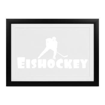 Eishockey  - Gerahmtes Poster (37 × 27 cm) - Schwarz - Vorne