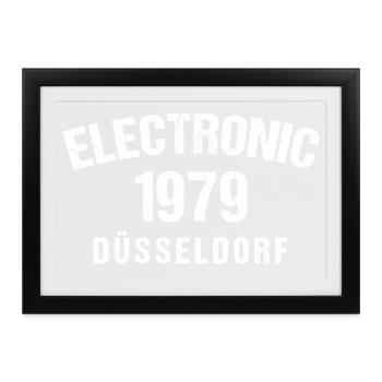 Elektronisch 1979 Düsseldorf - Gerahmtes Poster (37 × 27 cm) - Schwarz - Vorne