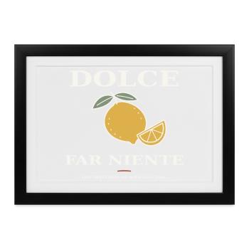 Dolce Far Niente – Zitrone & Lebensfreude - Gerahmtes Poster (37 × 27 cm) - Schwarz - Vorne