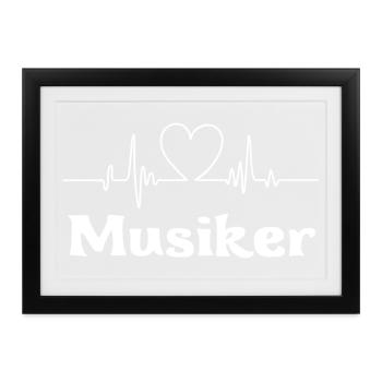Musiker - Gerahmtes Poster (37 × 27 cm) - Schwarz - Vorne