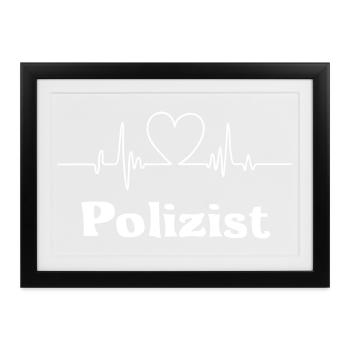 Polizist - Gerahmtes Poster (37 × 27 cm) - Schwarz - Vorne