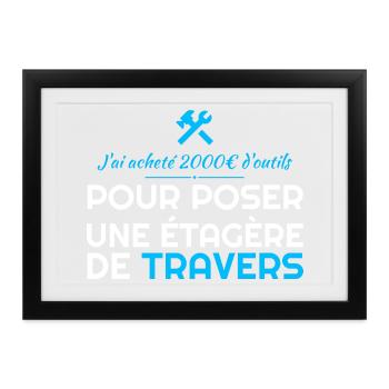 DIY-Werkzeuge Schief Schief - Gerahmtes Poster (37 × 27 cm) - Schwarz - Vorne