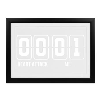 Herzinfarkt - Gerahmtes Poster (37 × 27 cm) - Schwarz - Vorne