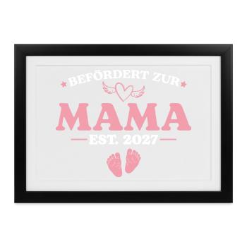 Schwangerschaftsankündigung Befördert Mama 2027 - Gerahmtes Poster (37 × 27 cm) - Schwarz - Vorne
