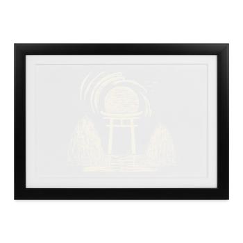 Torii Sonnenuntergang Zen - Gerahmtes Poster (37 × 27 cm) - Schwarz - Vorne