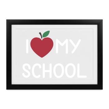 Ich liebe meine Schule - Gerahmtes Poster (37 × 27 cm) - Schwarz - Vorne