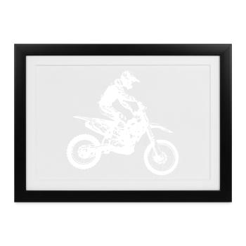 enduro - Gerahmtes Poster (37 × 27 cm) - Schwarz - Vorne