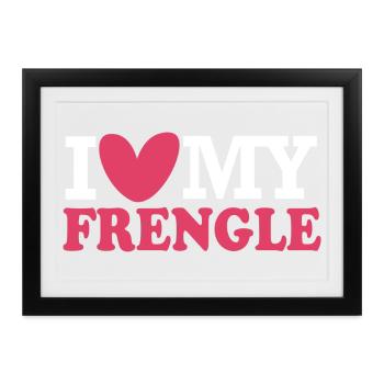 Frengle Hund - Gerahmtes Poster (37 × 27 cm) - Schwarz - Vorne